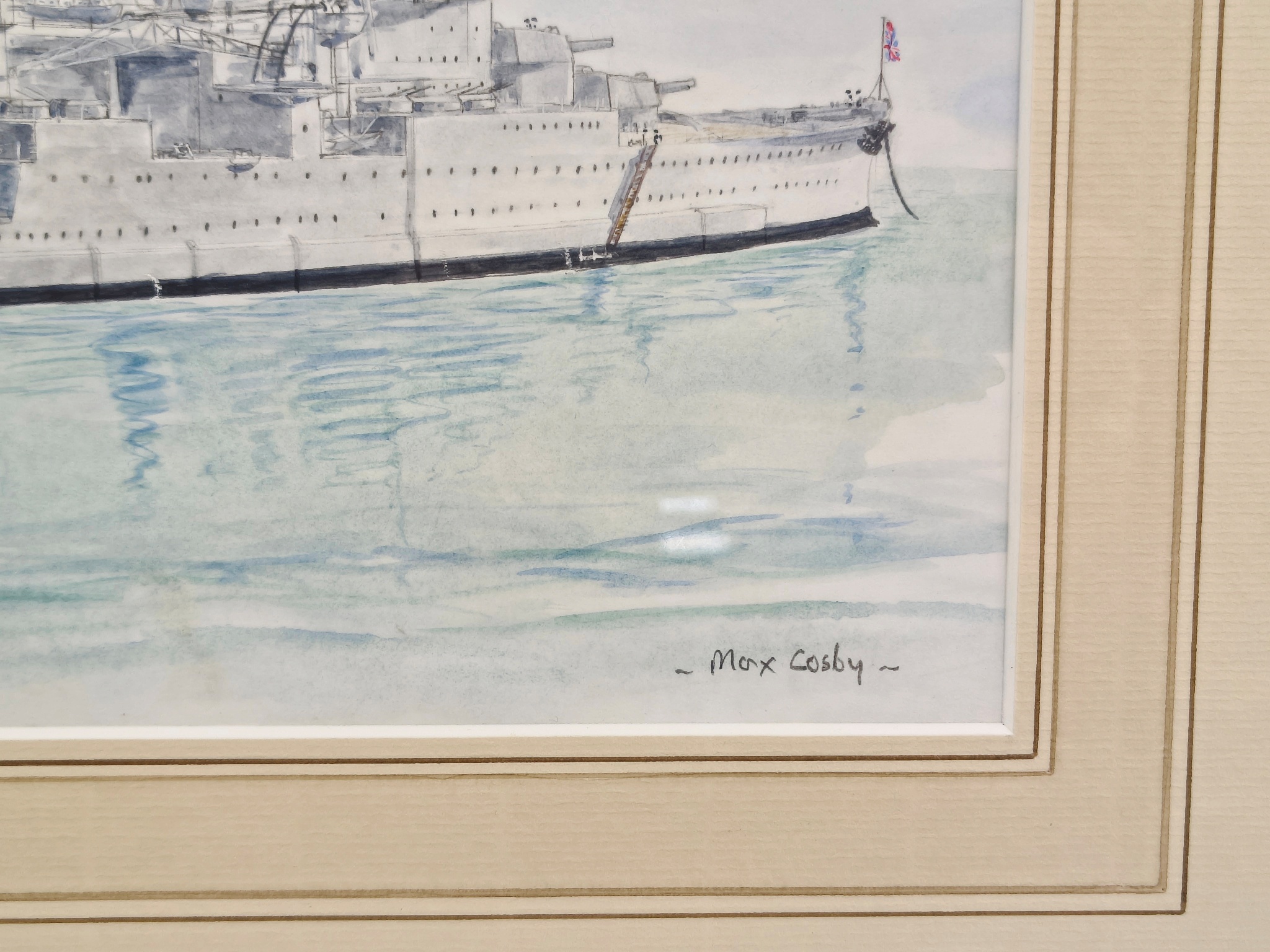 Contemporary Watercolour Of HMS Renown 1940 In The Med By Max Crosby - Image 4