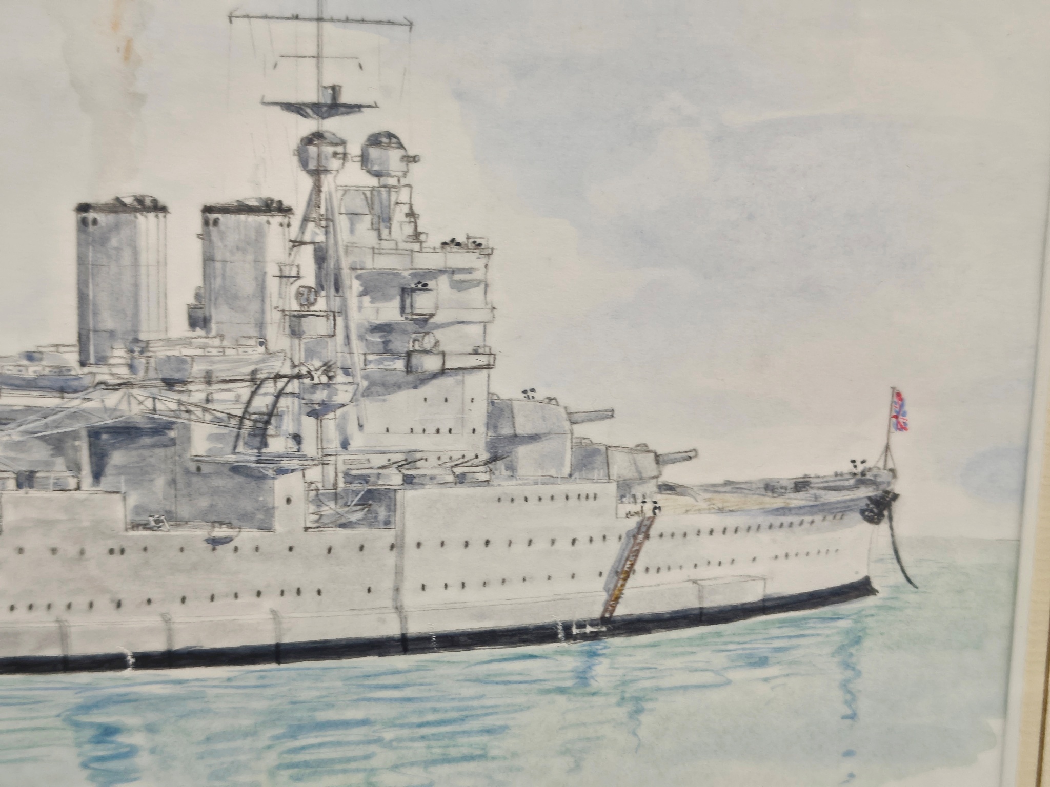 Contemporary Watercolour Of HMS Renown 1940 In The Med By Max Crosby - Image 5
