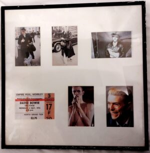 David Bowie, 1976, Station to Station / Isolar period, Framed Photographic Montage, Andrew Kent / Wembley Ticket