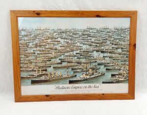 Victorian Framed And Glazed Britain's Empire Of The Sea Chromolithograph