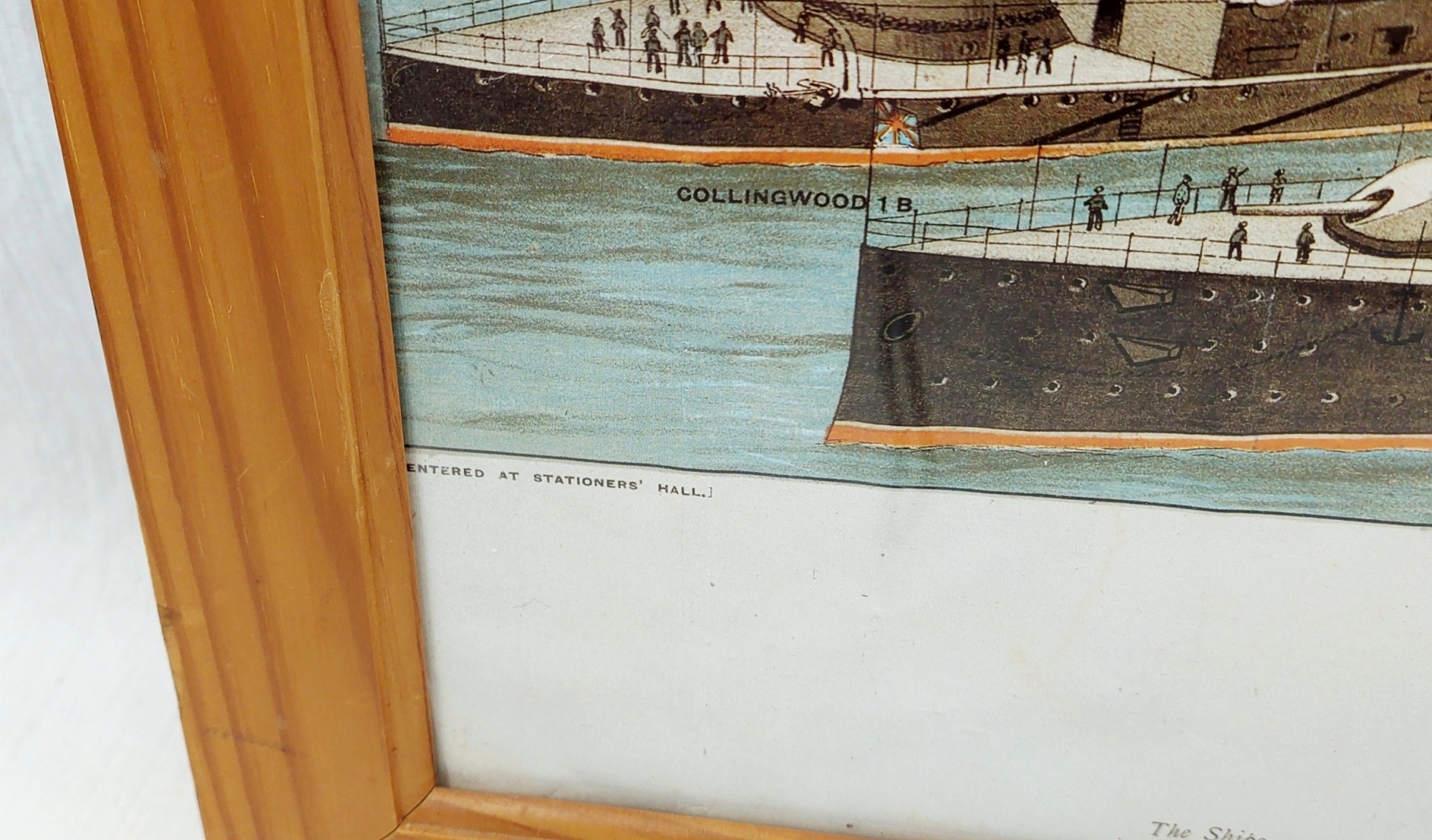 Victorian Framed And Glazed Britain's Empire Of The Sea Chromolithograph - Image 2
