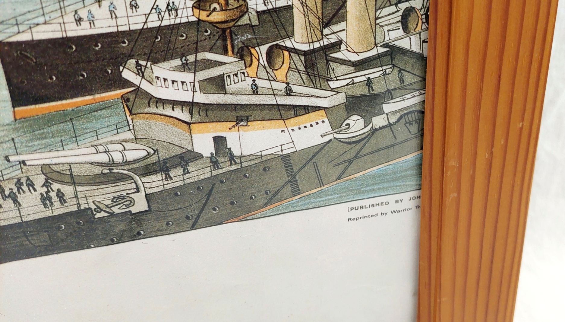 Victorian Framed And Glazed Britain's Empire Of The Sea Chromolithograph - Image 4