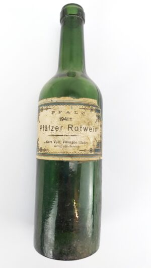 German, WW2-1941, Pfälzer Rotwein Bottle, Kurt Voll Villingen (Baden), WWII Civilian Home-Front Artefact