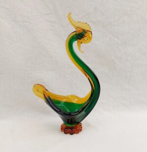 Large 1950s Murano Sommerso Glass Bird Bowl