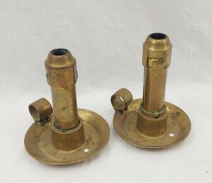 Pair Of Heavy Brass Georgian Candlesticks