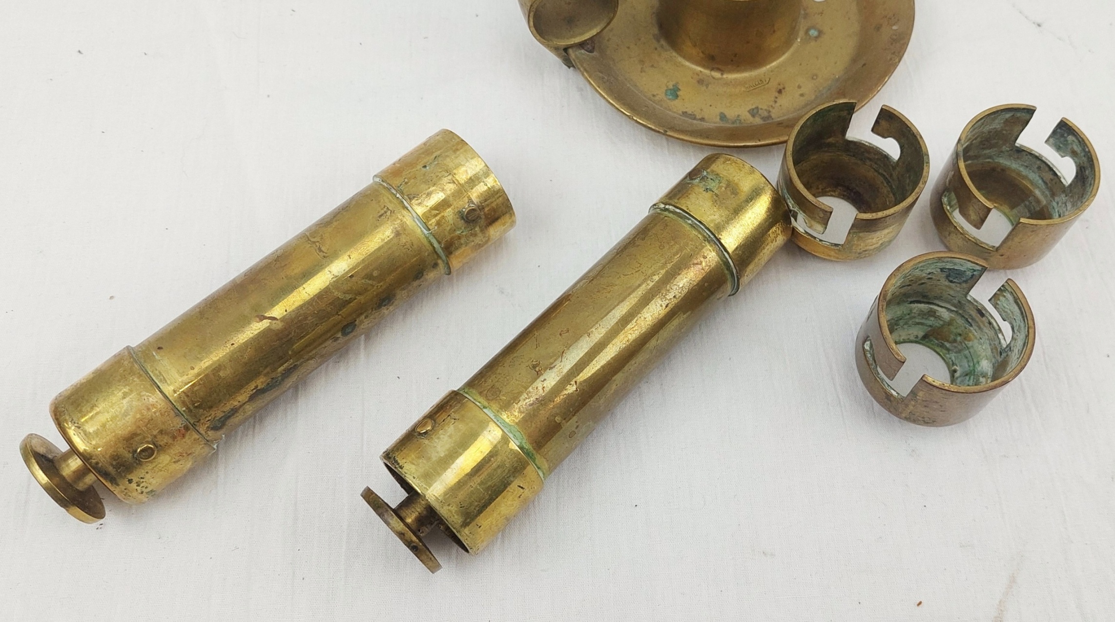 Pair Of Heavy Brass Georgian Candlesticks - Image 7