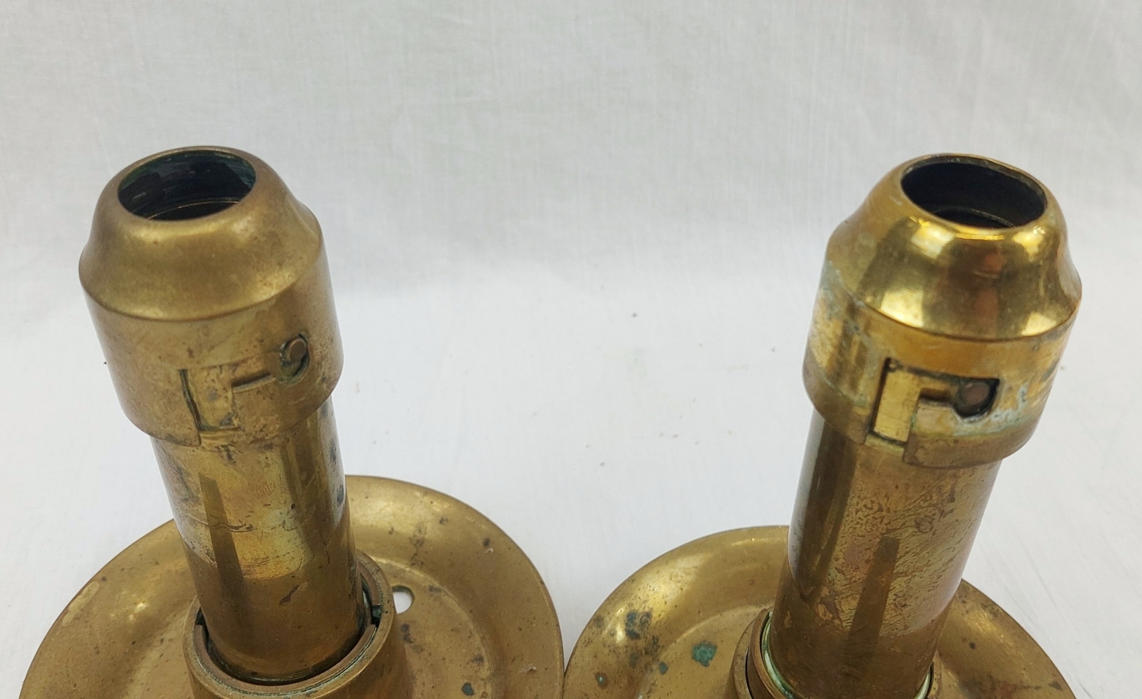Pair Of Heavy Brass Georgian Candlesticks - Image 4