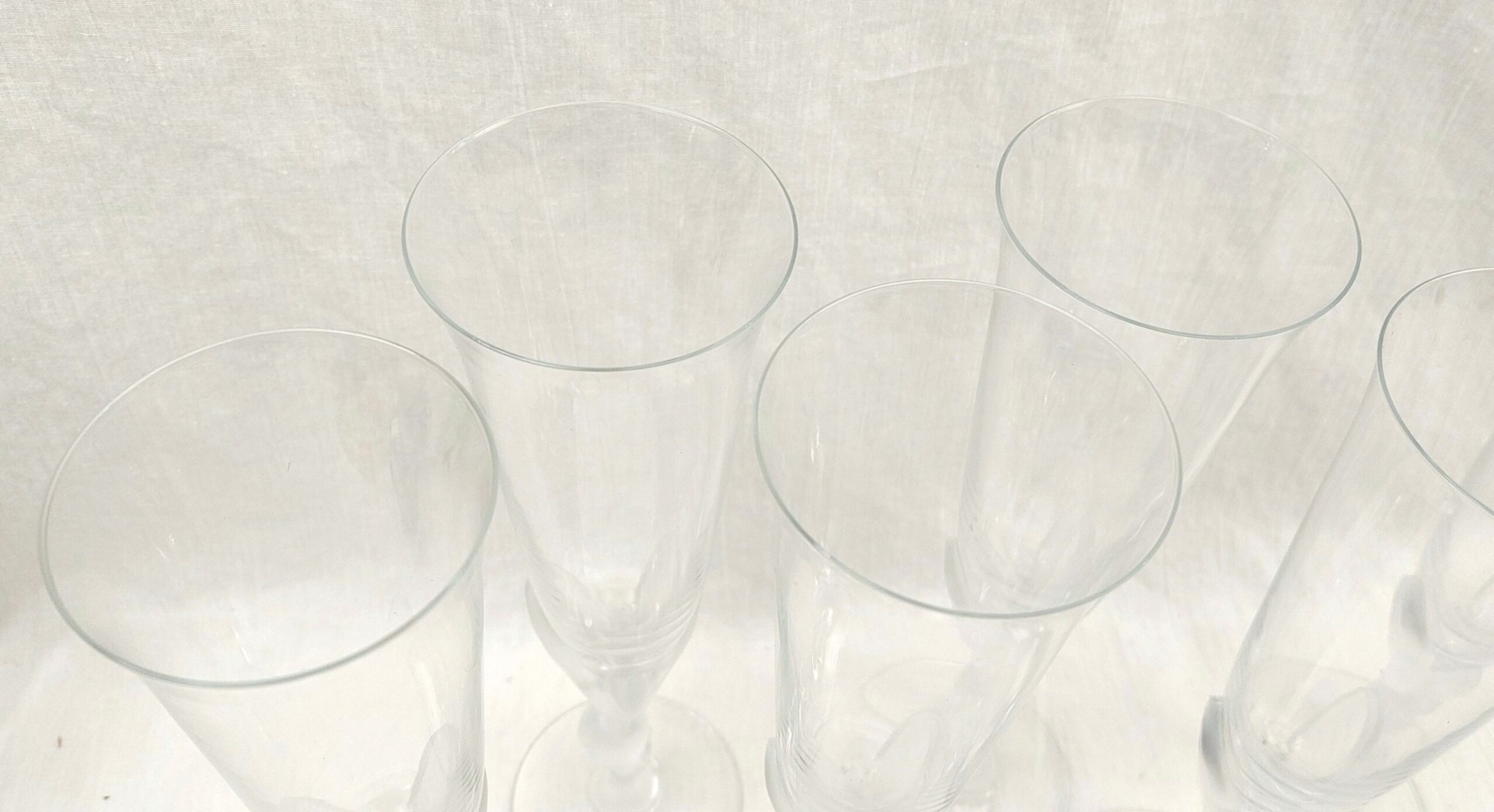 Six Igor Carl Faberge For Franklin Crystal Snow Dove Crystal Champagne Glasses - Image 8
