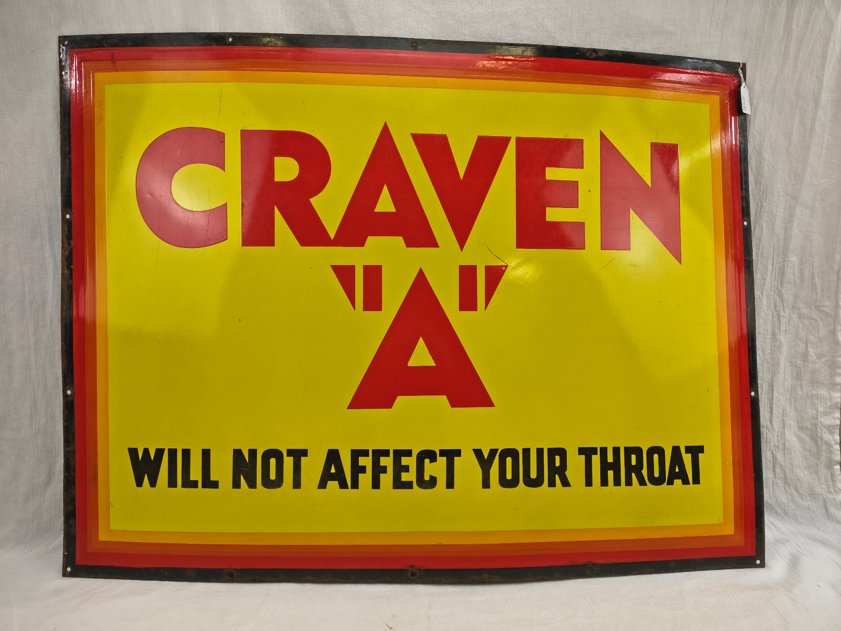 Superb Large Vintage Craven A Cigarettes Enamel Advertising Sign