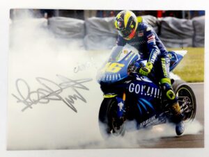 Valentino Rossi Yamaha MotoGP No. 46, Autographed 7×5 Photograph “Ciao!”