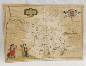 1644 Blaeu Hand Coloured Map Of Picardy
