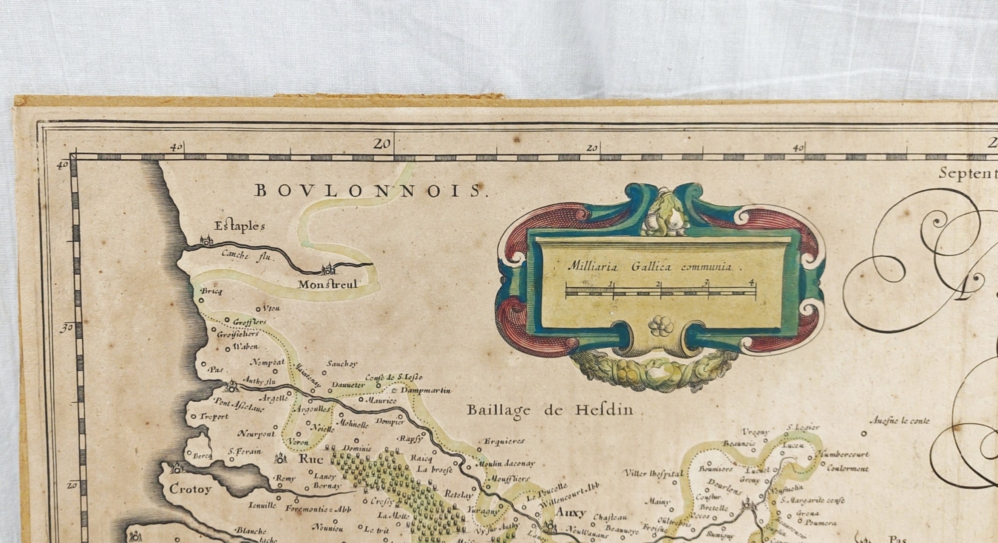 1644 Blaeu Hand Coloured Map Of Picardy - Image 2