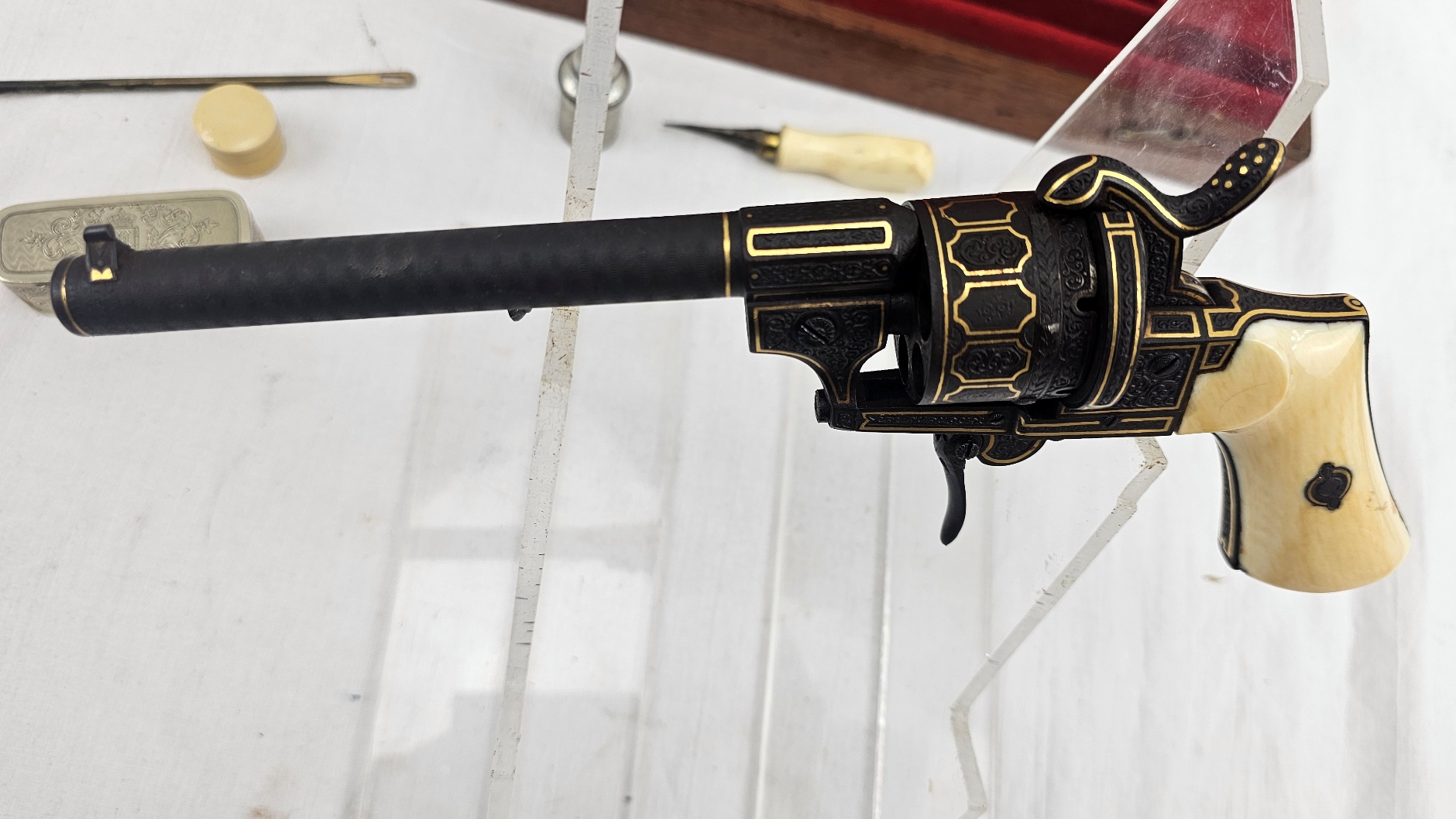 19th Century Pinfire revolver Presented by King of Italy Umberto to Garibaldi - RESERVED - Image 12