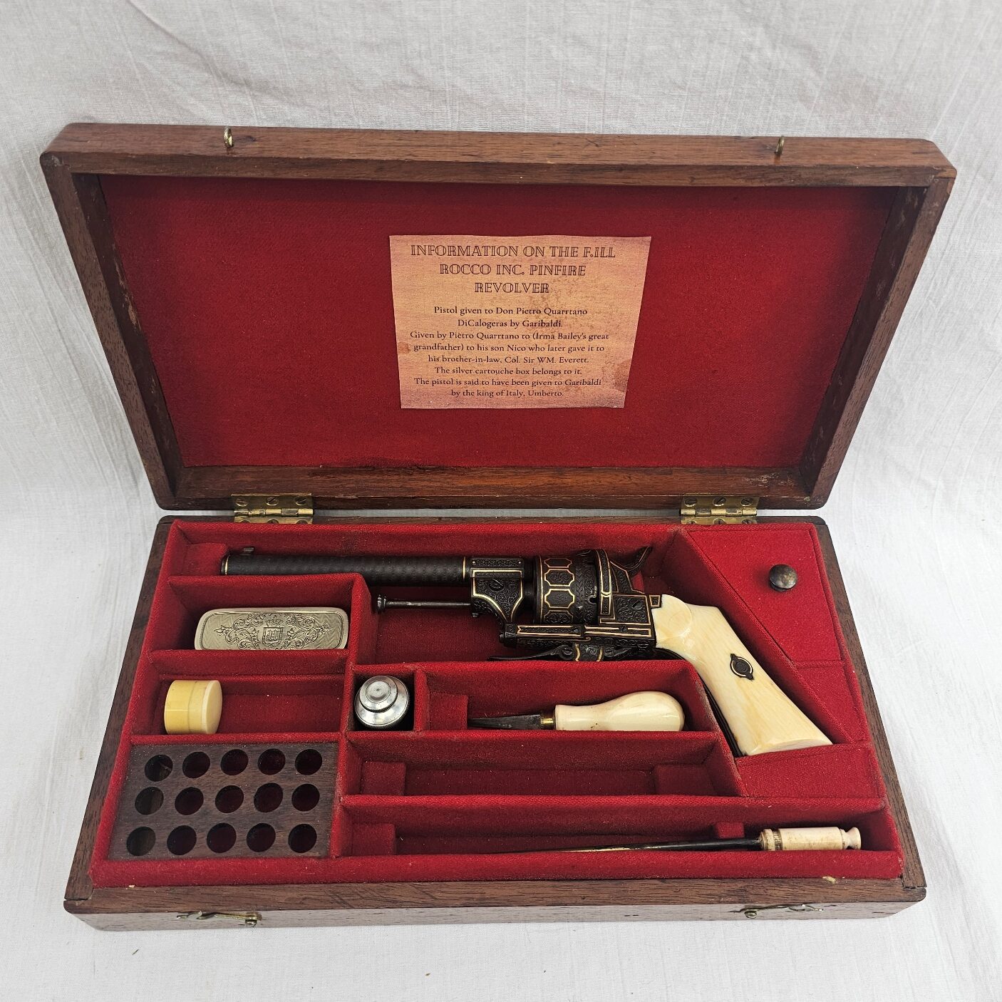 19th Century Pinfire revolver Presented by King of Italy Umberto to Garibaldi - RESERVED