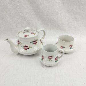 Antique Macintyre Moorcroft Tea Set In The Regency Pink Roses Pattern c1904-13