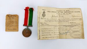 British, WW1, Mercantile Marine War Medal with Original Board of Trade Documents – Fireman C. Hack, Merchant Service