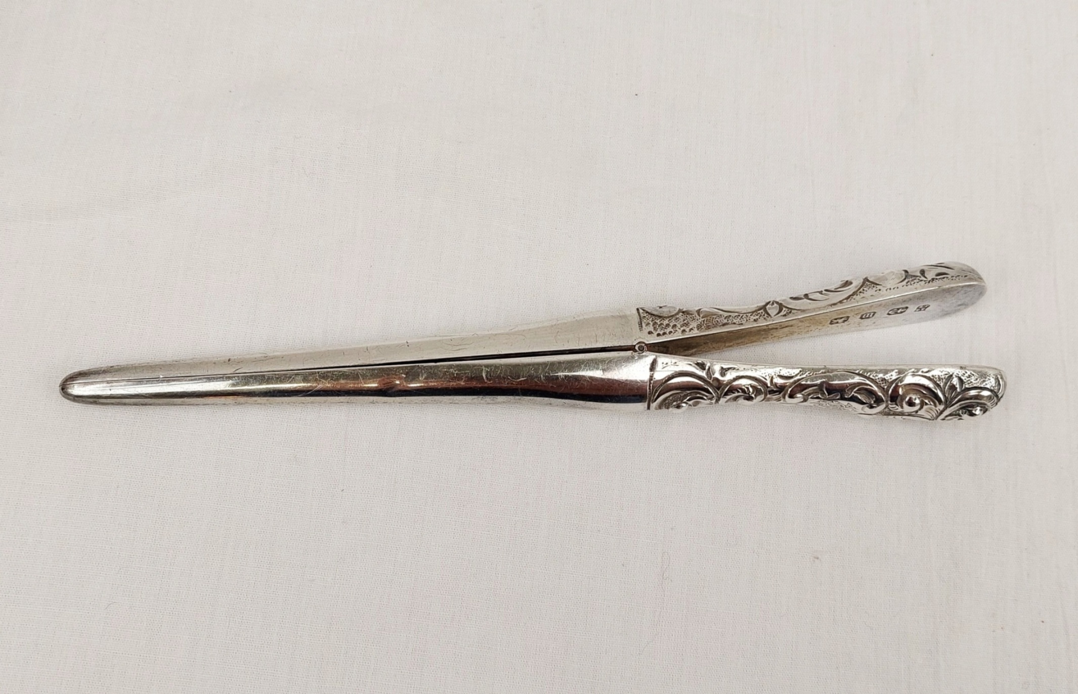 Birmingham 1907 Sterling Silver And Steel Glove Stretchers