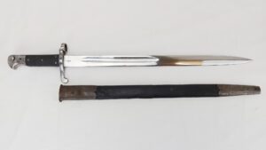 British, Pattern 1887 Mk I Martini-Henry Sword Bayonet & Scabbard, Enfield, Issued 1887, Re-Issued 1898