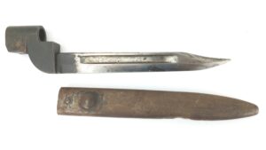 British, Post-War (c.1947–1949), No.9 Mk.I Lee-Enfield Socket Bayonet & Scabbard, Made by ROF Poole
