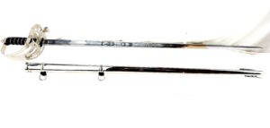 British Royal Rifles EIIR Officer’s Sword & Scabbard, Fábrica Bermejo, Toledo, Spain, VGC
