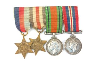 British, WW2, Miniature Medal Bar of Four, Court-Mounted
