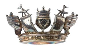 British, c.1890, HMS Trafalgar Battleship Bronze Main Battery Tompion, with Stand