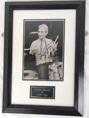 Charlie Watts Autographed Photograph – The Rolling Stones – C. 2006, Framed with Certificate of Authority