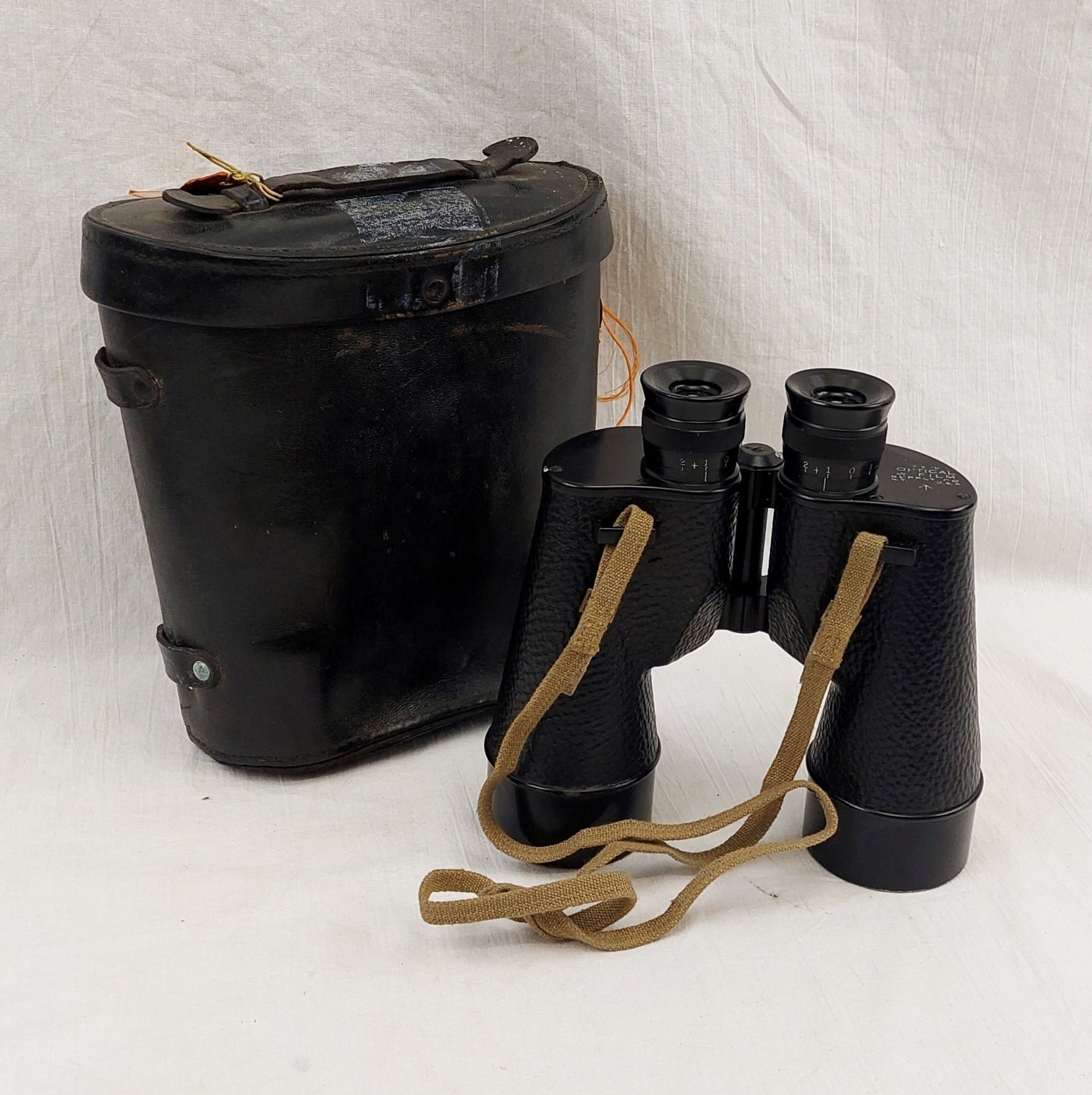 Cased Set Of WW2 Broad Arrow 7x50 Binoculrs By Optical & Film Supply Co