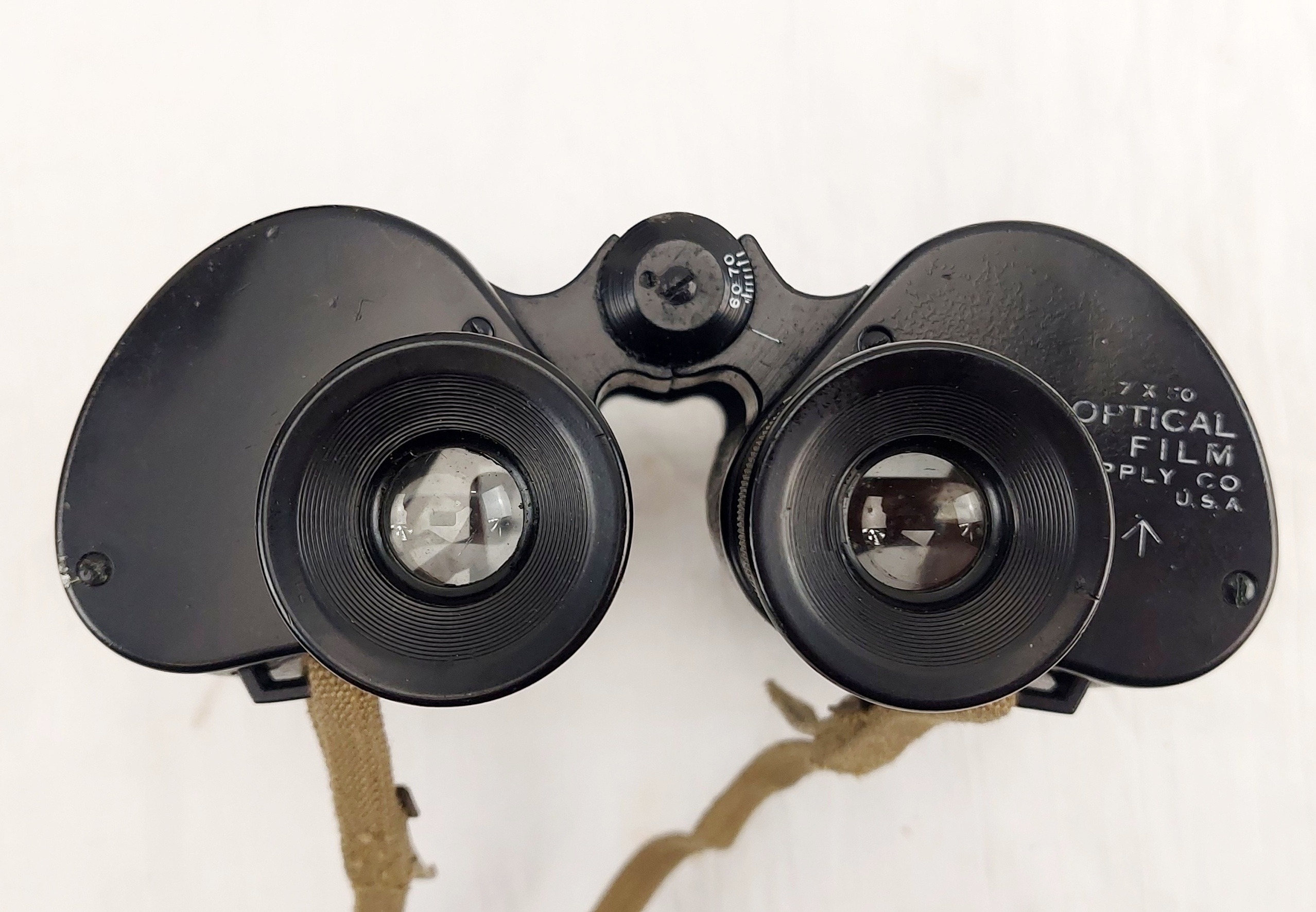 Cased Set Of WW2 Broad Arrow 7x50 Binoculrs By Optical & Film Supply Co - Image 10