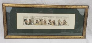 Framed Georgian Cartoon Strip Hand Coloured Print #1