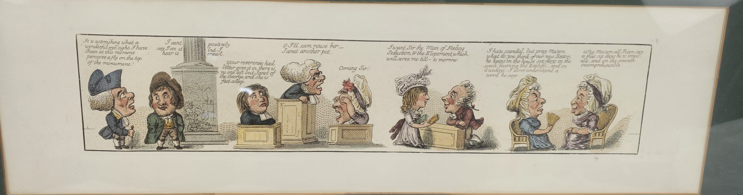 Framed Georgian Cartoon Strip Hand Coloured Print #1 - Image 2