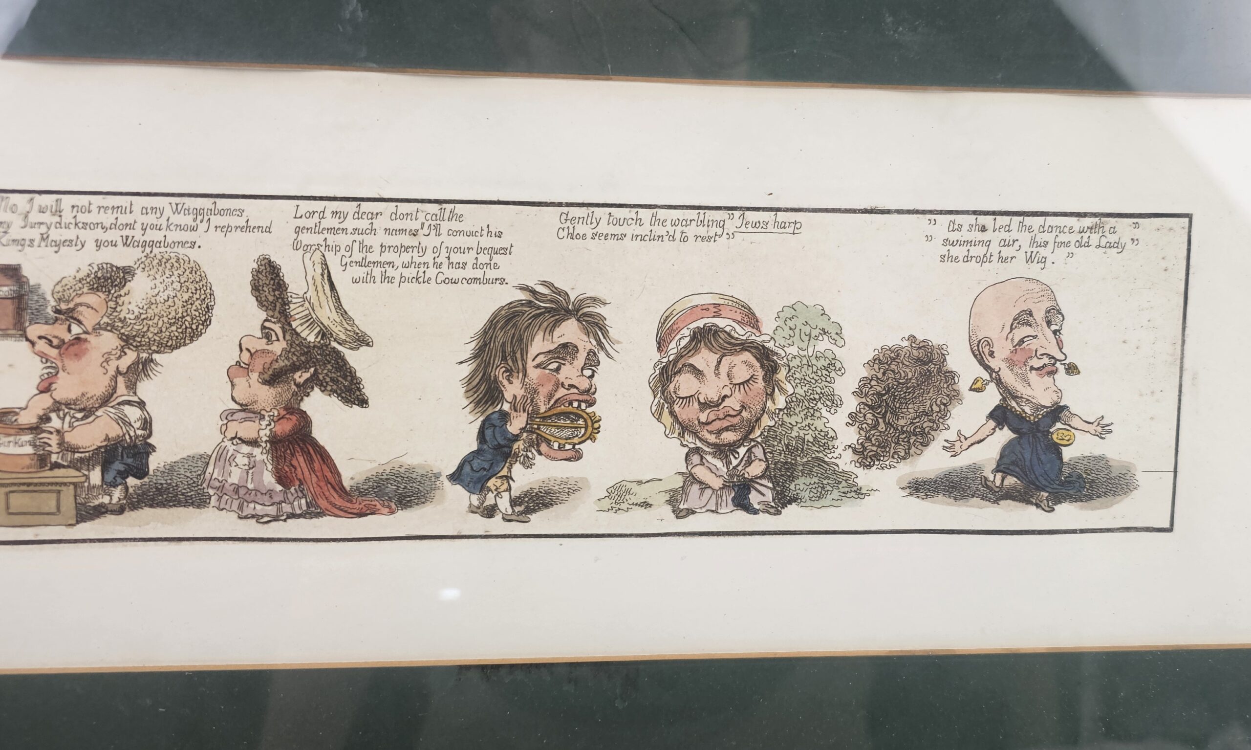 Framed Georgian Cartoon Strip Hand Coloured Print #2 - Image 2