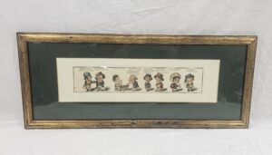 Framed Georgian Cartoon Strip Hand Coloured Print #3