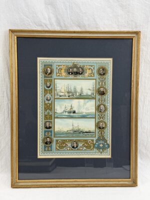 Framed Royal Navy Victorian Chromolithograph After W L Wyllie