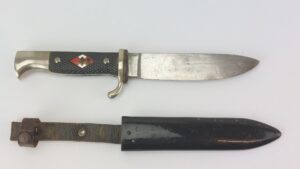 German, WW2, Early Hitler Youth Knife (HJ Hitlerjugend), “Blut und Ehre” Etched Blade, Pre-RZM, Solingen Manufacture