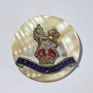 Original WW1 British Royal Navy HMS Royal Souvereign Sweetheart Brooch