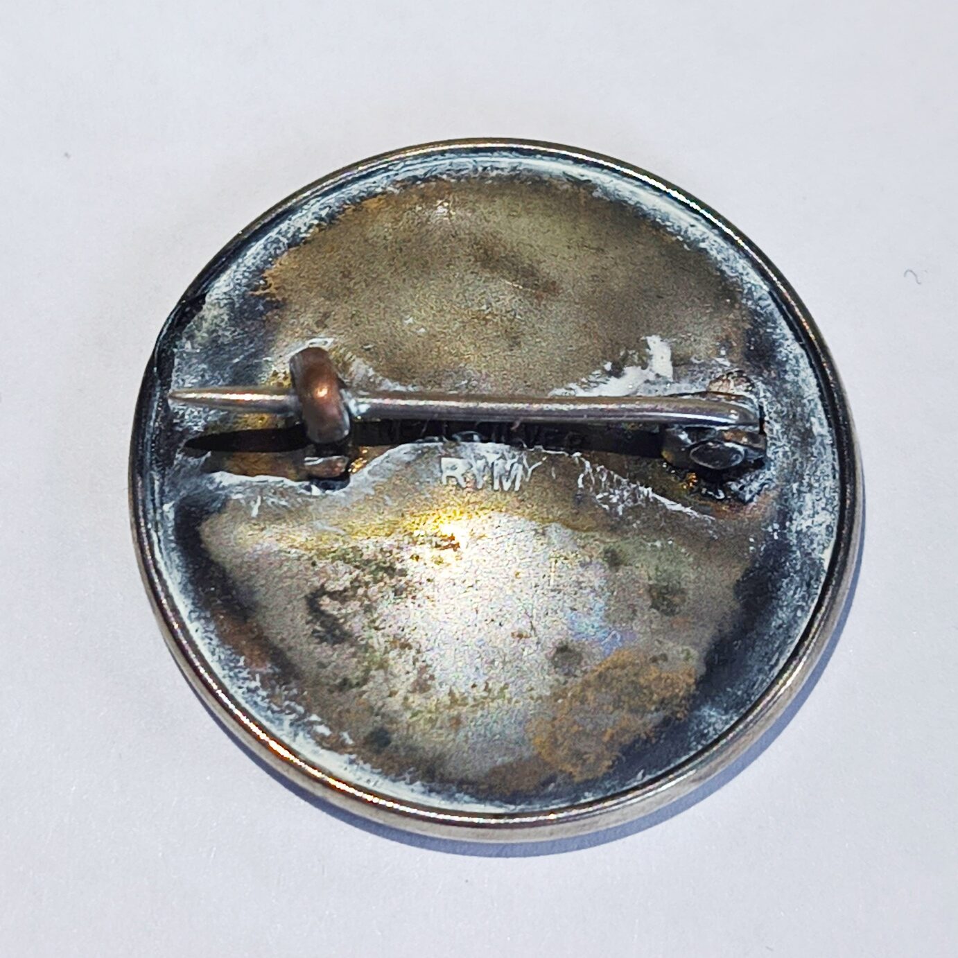 Original WW1 British Middlesex Regiment Mother of Pearl & Silver Sweetheart Brooch - Image 3