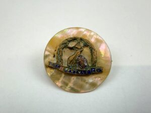 Original WW1 British Norfolk Mother of Pearl & Silver Sweetheart Brooch