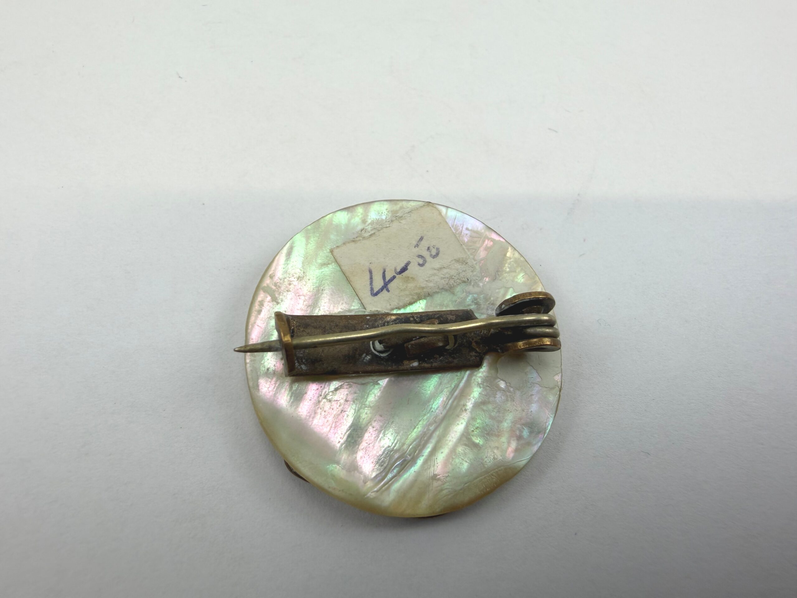 Original WW1 British R.M.S Athemic Mother of Pearl & Silver Sweetheart Brooch - Image 2