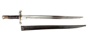 Portuguese, c.1886, M1885 Guedes / M1886 Kropatschek Yataghan Sword Bayonet & Steel Scabbard, Austrian Steyr Contract