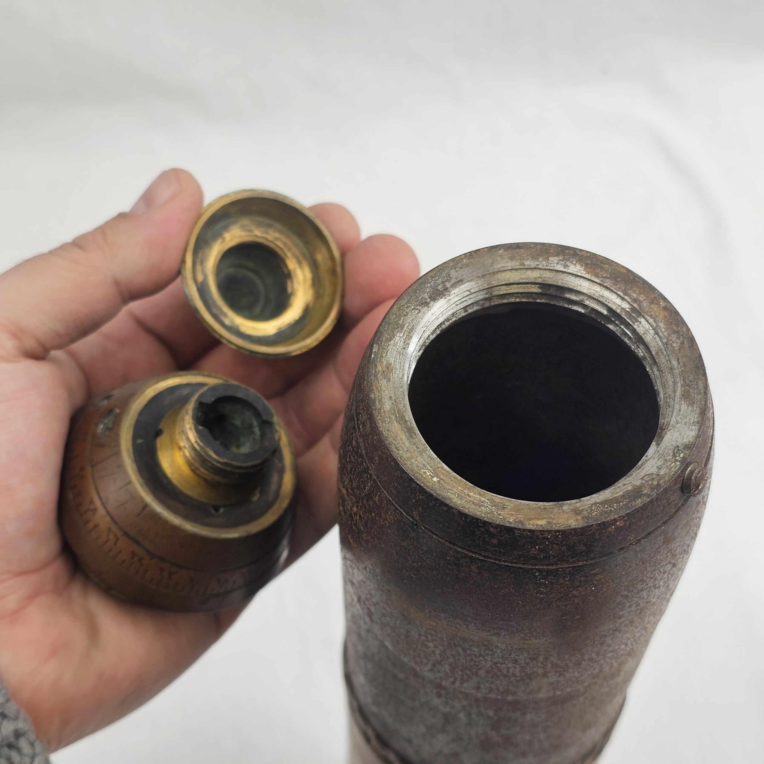 Rare WW1 Turkish Galipoli 75mm Shell and Case Dated 1917 - Image 8
