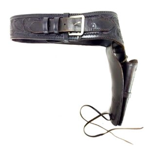 US, c.1940s–1950s, Triple K San Diego Left-Hand Western Revolver Holster & Belt, Tooled Leather