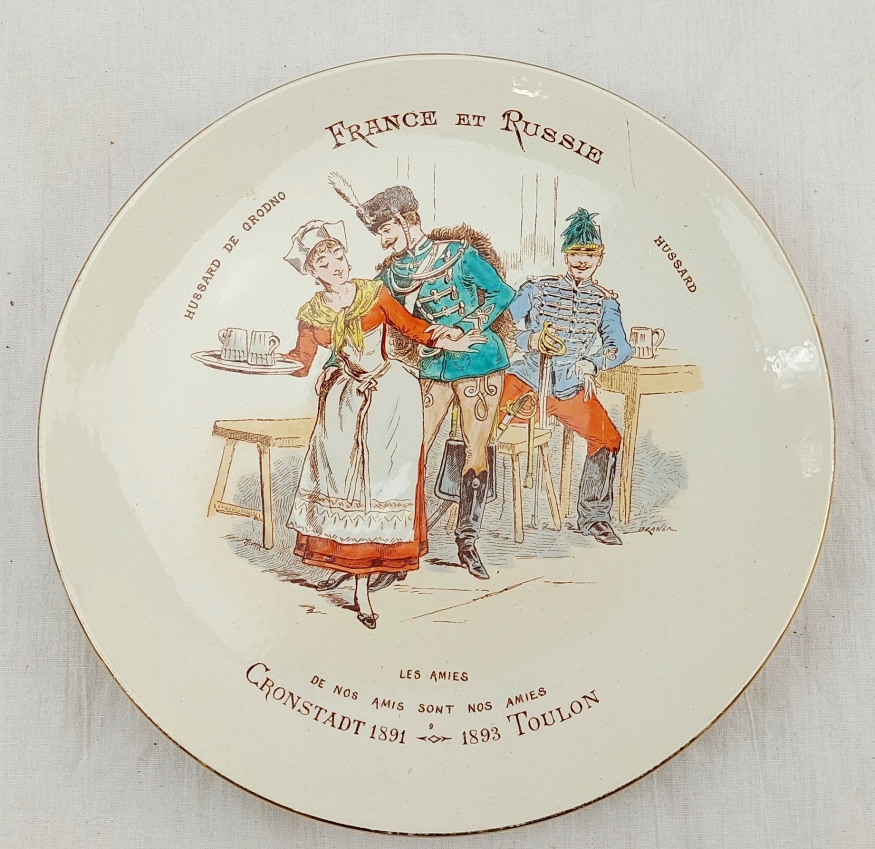 11 Franco-Russian Alliance 1891/3 Faience Plates Luneville Porcelain Factory - Image 4