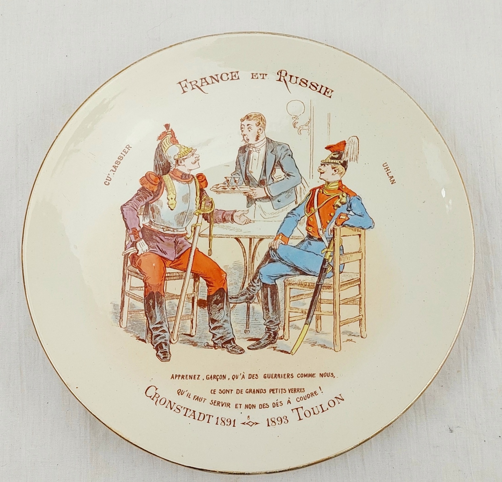 11 Franco-Russian Alliance 1891/3 Faience Plates Luneville Porcelain Factory - Image 2