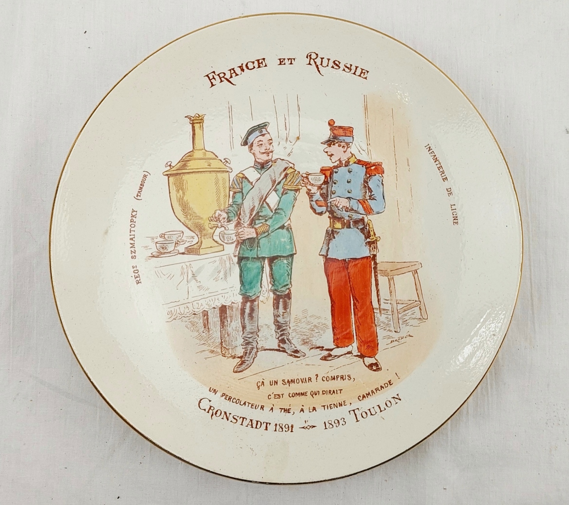 11 Franco-Russian Alliance 1891/3 Faience Plates Luneville Porcelain Factory - Image 12