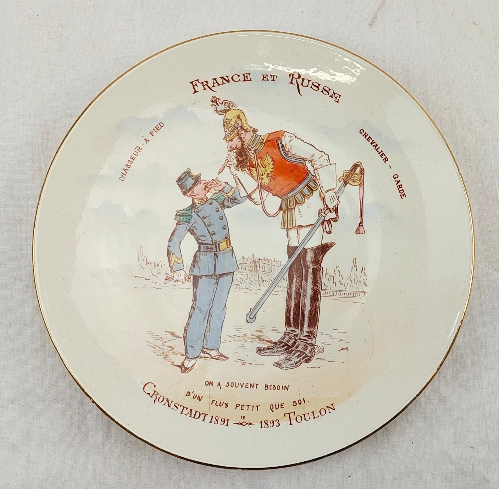 11 Franco-Russian Alliance 1891/3 Faience Plates Luneville Porcelain Factory - Image 10