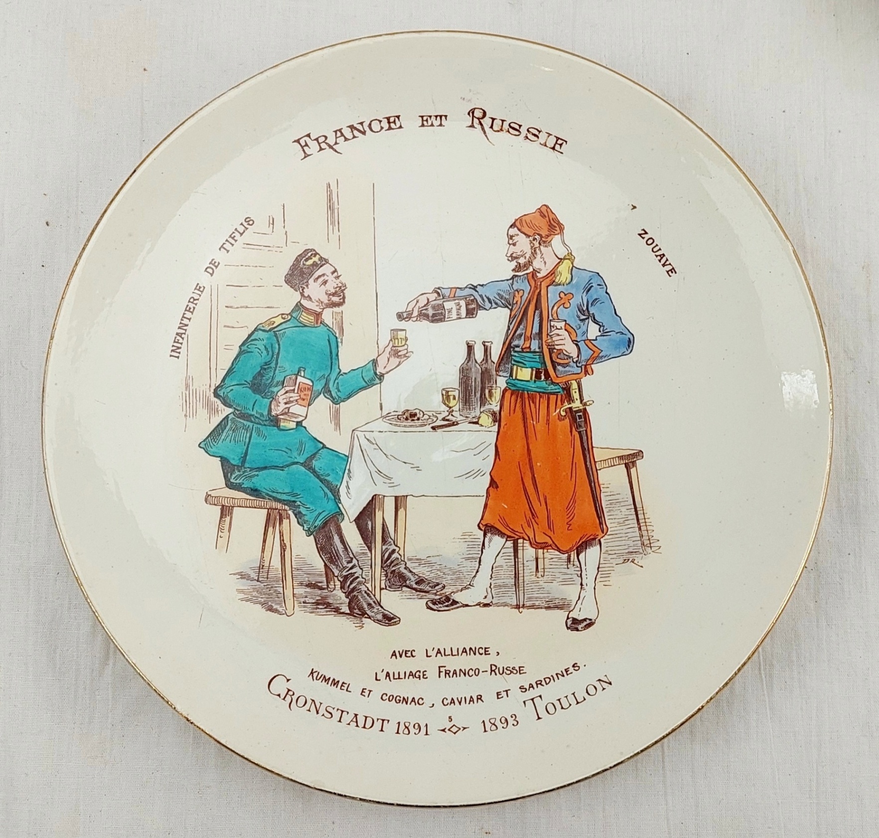 11 Franco-Russian Alliance 1891/3 Faience Plates Luneville Porcelain Factory - Image 9