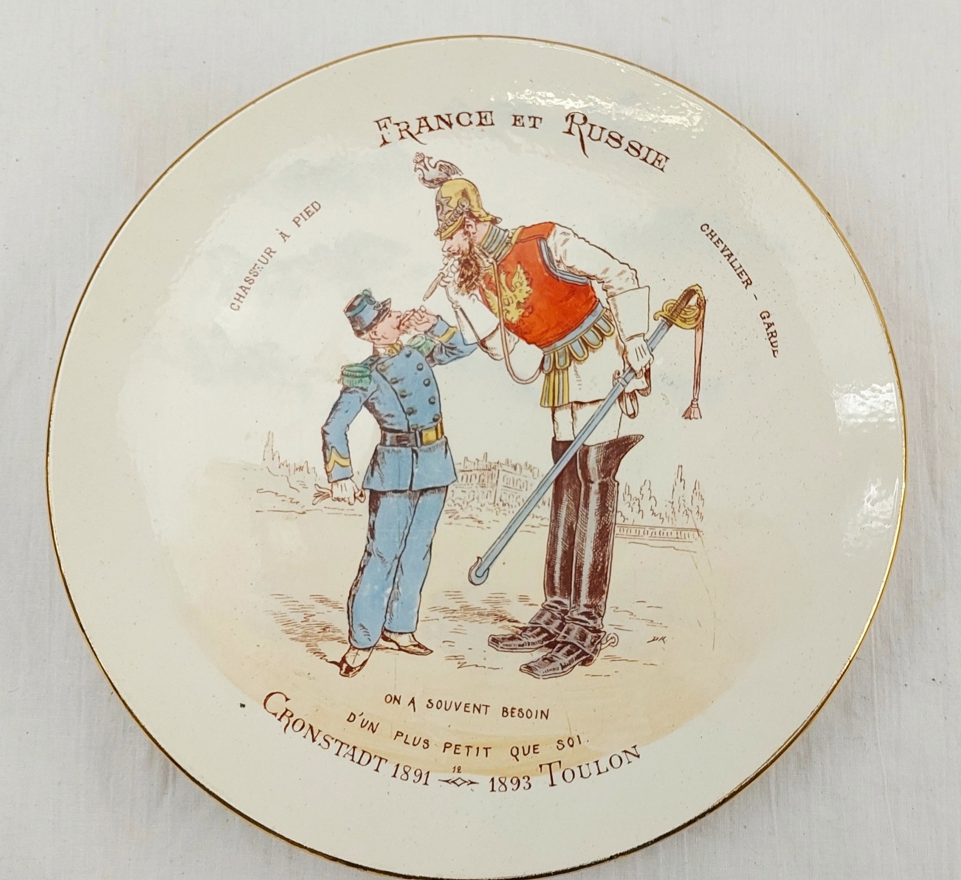11 Franco-Russian Alliance 1891/3 Faience Plates Luneville Porcelain Factory - Image 8