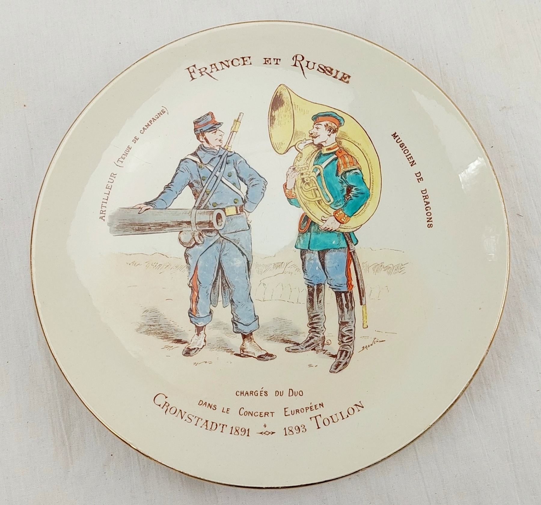 11 Franco-Russian Alliance 1891/3 Faience Plates Luneville Porcelain Factory - Image 7