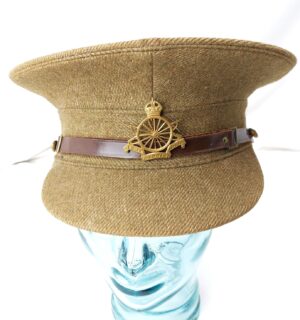 British, WWI, Army Cyclist Corps Other Ranks Khaki Wool Peaked Cap with King’s Crown Badge